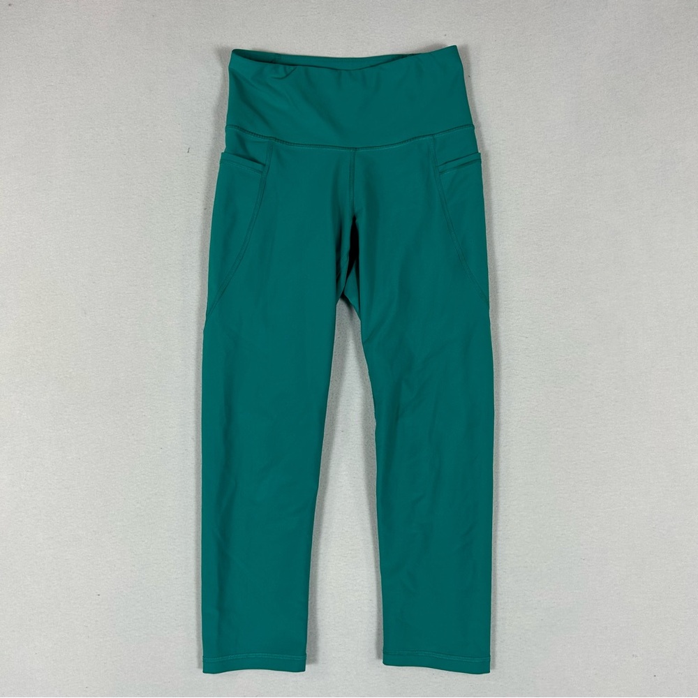 Old Navy Teal Elevate Leggings Women’s Small Pockets High Rise Crop Length